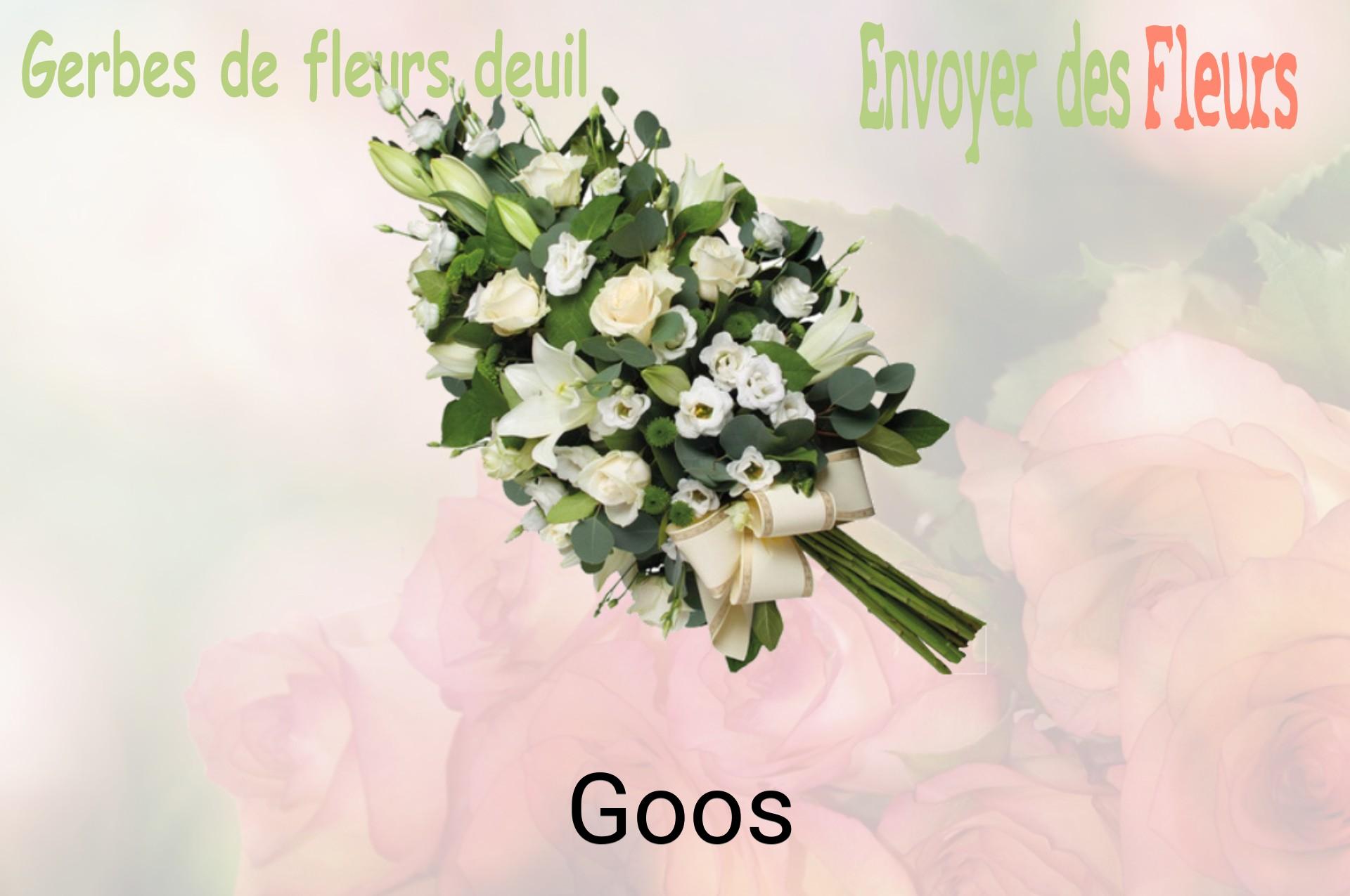 Gerbe de fleurs de deuil livrée à Goos